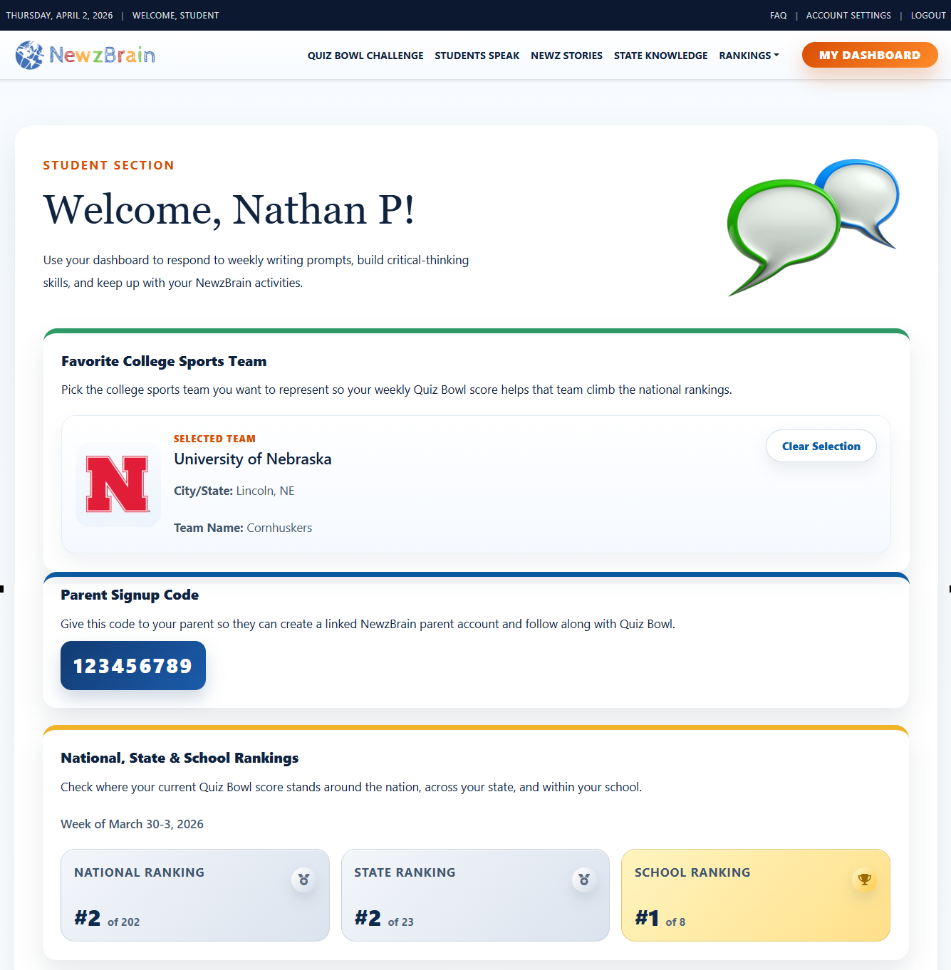 Student Real-Time Results